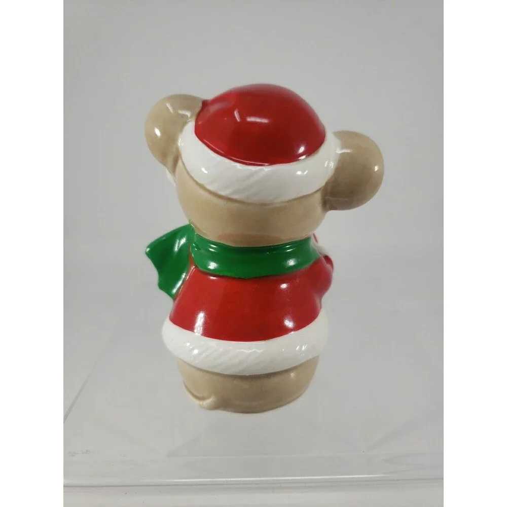 Vintage Christmas Caroling Santa Mouse Ceramic 1981 Made in Japan Quon-Quon